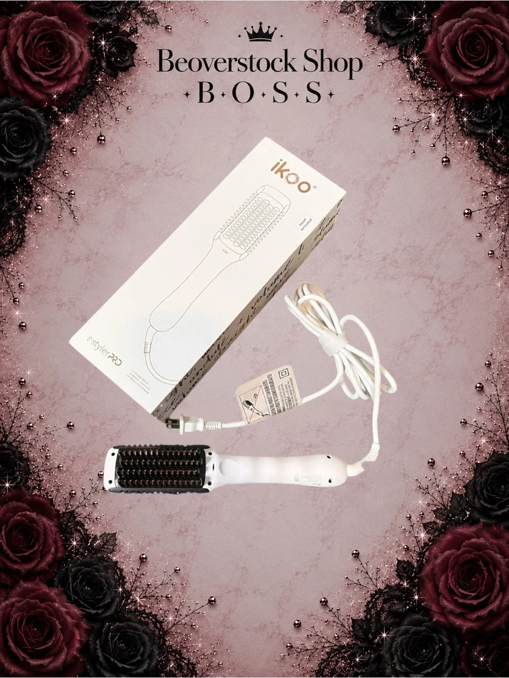 Like New ikoo E-Styler Pro Professional Heated Hair Straightening Brush